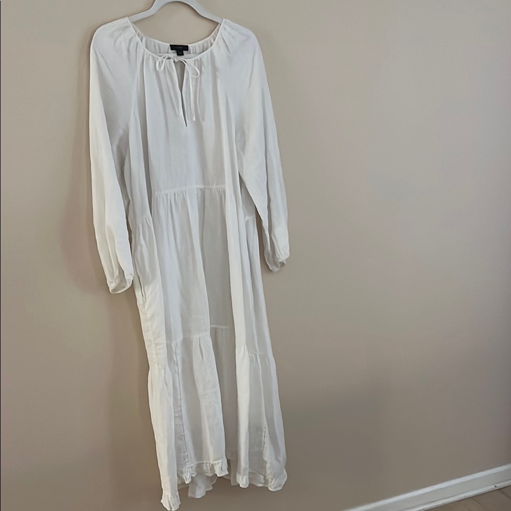 J. Crew White Long Sleeve Sundress